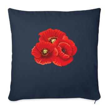 Poppy Poppy Flowers Flora Nature - Sofa pillowcase 17,3'' x 17,3'' (45 x 45 cm) - navy - Front