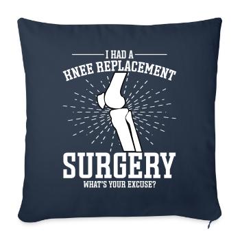 Arthroplastie du genou - Housse de coussin décorative 45 x 45 cm - bleu marine - Devant