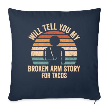 Bras cassé - Housse de coussin décorative 45 x 45 cm - bleu marine - Devant