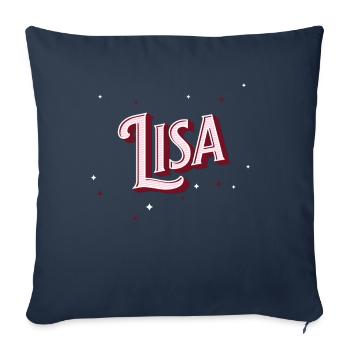 Lisa Namen personalisiert - Sofakissenbezug 45 x 45 cm - Navy - Vorne