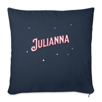 Prénom Julianna personnalisé - Housse de coussin décorative 45 x 45 cm - bleu marine - Devant