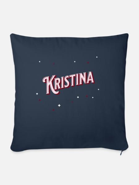 Kristine Namen personalisiert - Sofakissenbezug 45 x 45 cm - Navy