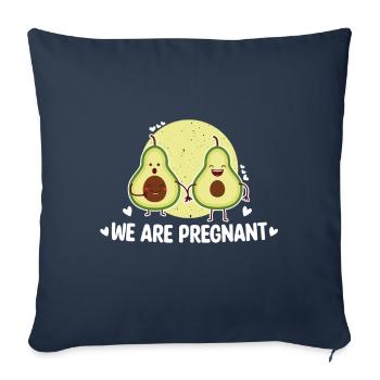 Nous sommes enceintes Avocat Mamacado Papacado Enfants - Housse de coussin décorative 45 x 45 cm - bleu marine - Devant