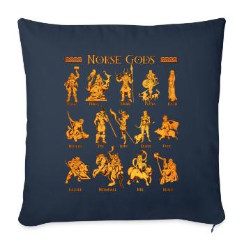 Dieux nordiques - Housse de coussin décorative 45 x 45 cm - bleu marine - Devant