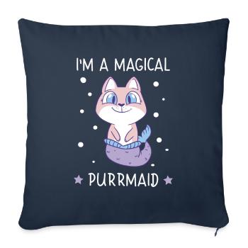 Magical Purrmaid Mermaid Cat Cat Love - Sofa pillowcase 17,3'' x 17,3'' (45 x 45 cm) - navy - Front