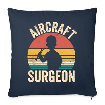 Aircraft Surgeon Aviation Cool Aerospace Vintage - Sofa pillowcase 17,3'' x 17,3'' (45 x 45 cm) - navy - Front