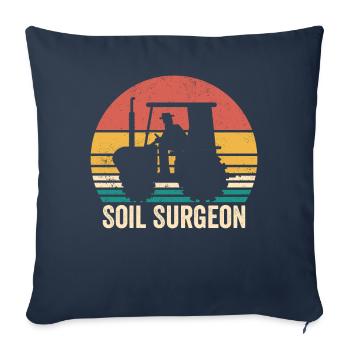 Chirurgien du sol Agriculteur Agriculture Millésime - Housse de coussin décorative 45 x 45 cm - bleu marine - Devant
