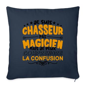 Chasseur pas Magicien | le Meilleur Chasseur cade - Housse de coussin décorative 45 x 45 cm - bleu marine - Devant