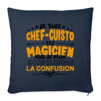 Chef-Cuistot pas Magicien | le Meilleur Chef-Cuis - Housse de coussin décorative 45 x 45 cm - bleu marine - Devant