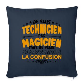 Technicien pas Magicien | le Meilleur Technicien - Housse de coussin décorative 45 x 45 cm - bleu marine - Devant