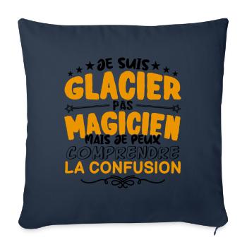 Glacier pas Magicien | le Meilleur Glacier cadeau - Housse de coussin décorative 45 x 45 cm - bleu marine - Devant