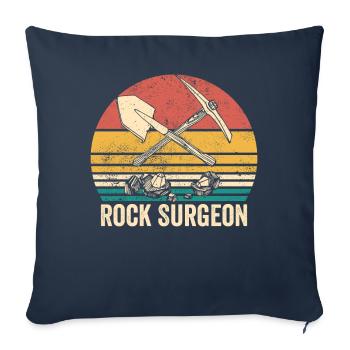 Chirurgien des roches, géologue, chasseur de roches, chasseur de roches - Housse de coussin décorative 45 x 45 cm - bleu marine - Devant