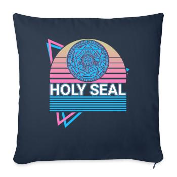 Saint Sceau Archange Retro - Housse de coussin décorative 45 x 45 cm - bleu marine - Devant