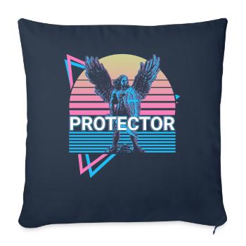 Protecteur Archange Michael Retro - Housse de coussin décorative 45 x 45 cm - bleu marine - Devant