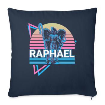 Raphaël Archange Rétro - Housse de coussin décorative 45 x 45 cm - bleu marine - Devant