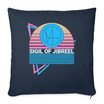 Sceau de Jibrael Archange Sceau Rétro - Housse de coussin décorative 45 x 45 cm - bleu marine - Devant