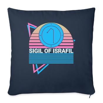 Sceau d’Israfil Archange Sceau Rétro - Housse de coussin décorative 45 x 45 cm - bleu marine - Devant