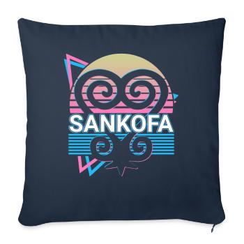 Sankofa Learning from the past West Africa Ad - Sofa pillowcase 17,3'' x 17,3'' (45 x 45 cm) - navy - Front