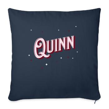 Nom Quinn personnalisé - Housse de coussin décorative 45 x 45 cm - bleu marine - Devant