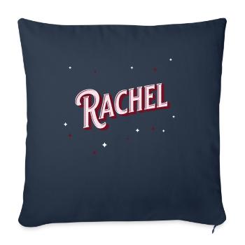 Nom Rachel personnalisé - Housse de coussin décorative 45 x 45 cm - bleu marine - Devant
