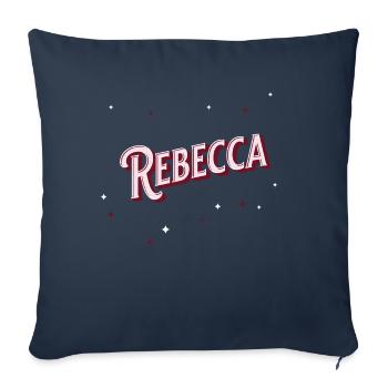 Rebecca Namen personalisiert - Sofakissenbezug 45 x 45 cm - Navy - Vorne