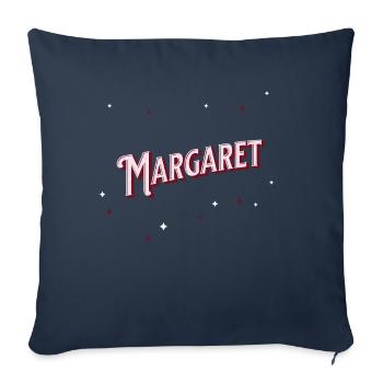 Le nom de Margaret personnalisé - Housse de coussin décorative 45 x 45 cm - bleu marine - Devant