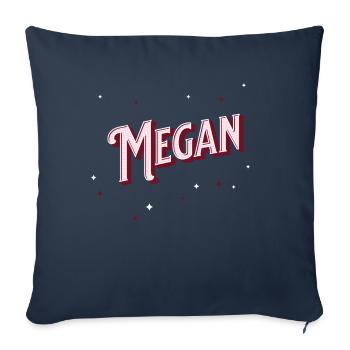 Nom Megan personnalisé - Housse de coussin décorative 45 x 45 cm - bleu marine - Devant