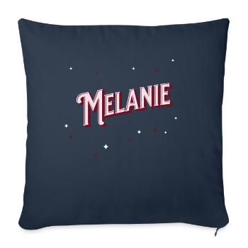Melanie name personalized - Sofa pillowcase 17,3'' x 17,3'' (45 x 45 cm) - navy - Front