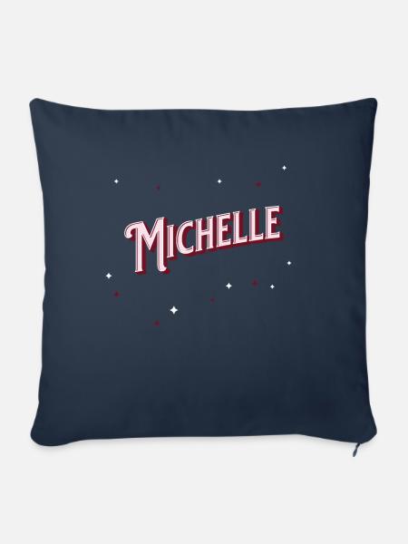 Michelle Namen personalisiert - Sofakissenbezug 45 x 45 cm - Navy