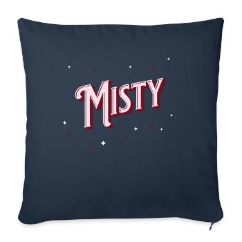 Nom brumeux personnalisé - Housse de coussin décorative 45 x 45 cm - bleu marine - Devant