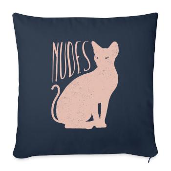 Nudes Sphynx Cat Kitten - Sofa pillowcase 17,3'' x 17,3'' (45 x 45 cm) - navy - Front