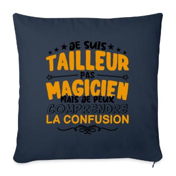 Tailleur pas Magicien | le Meilleur Tailleur cade - Housse de coussin décorative 45 x 45 cm - bleu marine - Devant