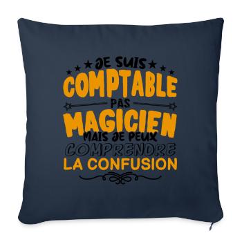Comptable pas Magicien | le Meilleur Comptable ca - Housse de coussin décorative 45 x 45 cm - bleu marine - Devant