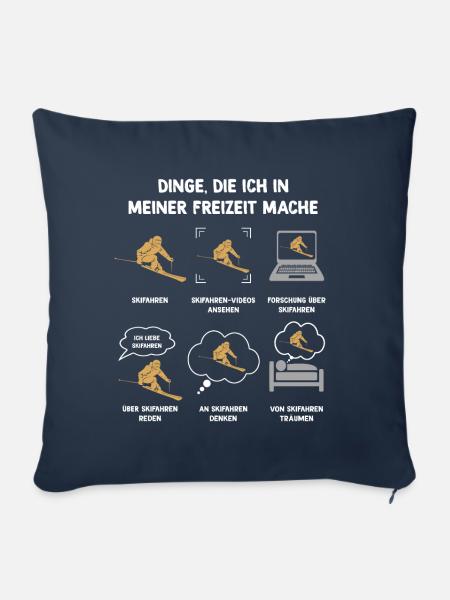 Meine Freizeit v2 12 Skifahren - Sofakissenbezug 45 x 45 cm - Navy