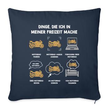 Meine Freizeit v2 37 Motorrad - Sofakissenbezug 45 x 45 cm - Navy - Vorne