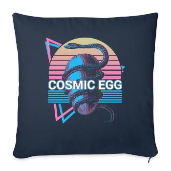 Symbol of cosmic egg production World Egg R - Sofa pillowcase 17,3'' x 17,3'' (45 x 45 cm) - navy - Front