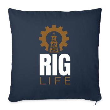Rig Life Oil Drilling Rig - Sofa pillowcase 17,3'' x 17,3'' (45 x 45 cm) - navy - Front