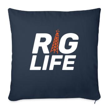 Rig Life Oil Drilling Rig - Sofa pillowcase 17,3'' x 17,3'' (45 x 45 cm) - navy - Front