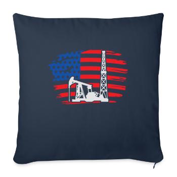 Drilling rig America Oil Drilling Rig - Sofa pillowcase 17,3'' x 17,3'' (45 x 45 cm) - navy - Front