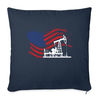 Drilling rig America Oil Drilling Rig - Sofa pillowcase 17,3'' x 17,3'' (45 x 45 cm) - navy - Front