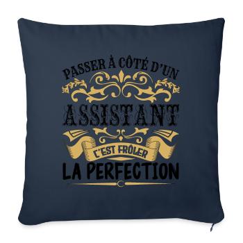 Assistant | le Meilleur cadeau Assistant - Housse de coussin décorative 45 x 45 cm - bleu marine - Devant