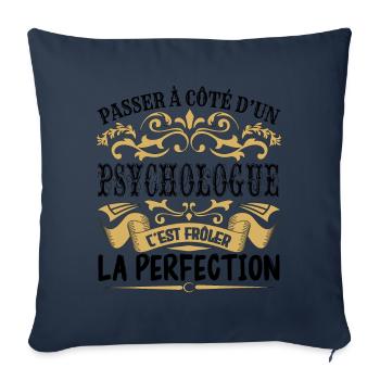 Psychologue | le Meilleur cadeau Psychologue - Housse de coussin décorative 45 x 45 cm - bleu marine - Devant