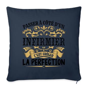 Infirmier | le Meilleur cadeau Infirmier - Housse de coussin décorative 45 x 45 cm - bleu marine - Devant