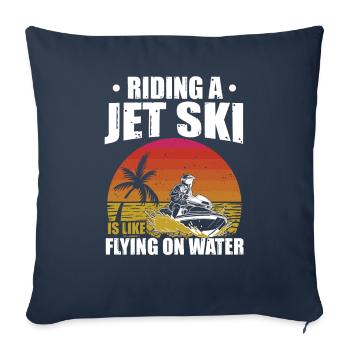 Riding A Jet Ski Flying On Water Summer Jet Boat - Sofa pillowcase 17,3'' x 17,3'' (45 x 45 cm) - navy - Front