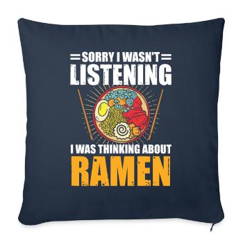 Ramen amateur de nourriture japonaise Ramen Nouilles - Housse de coussin décorative 45 x 45 cm - bleu marine - Devant