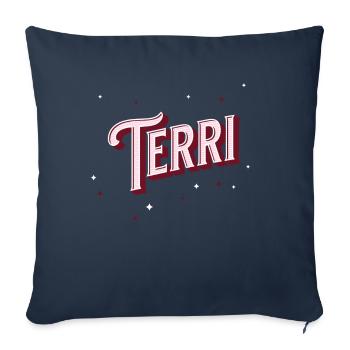 Terri Namen personalisiert - Sofakissenbezug 45 x 45 cm - Navy - Vorne