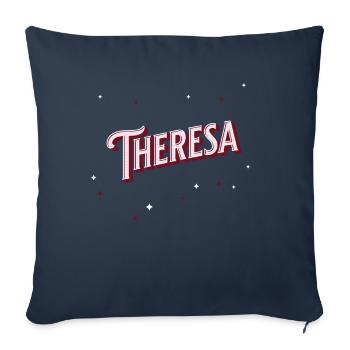 Le nom de Theresa personnalisé - Housse de coussin décorative 45 x 45 cm - bleu marine - Devant