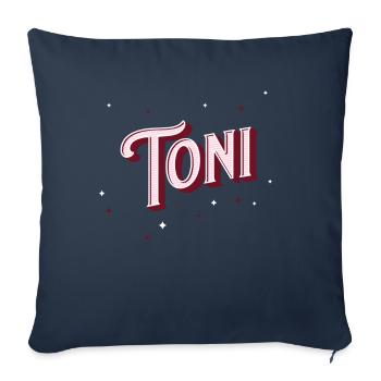 Toni's name personalized - Sofa pillowcase 17,3'' x 17,3'' (45 x 45 cm) - navy - Front