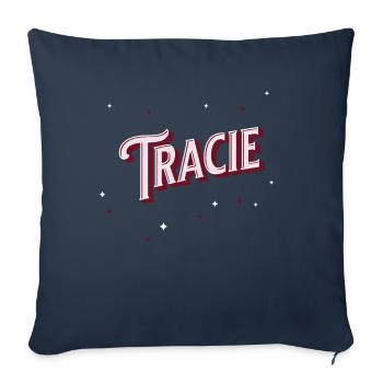 Nom Tracie personnalisé - Housse de coussin décorative 45 x 45 cm - bleu marine - Devant