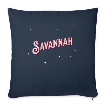 Nom Savannah personnalisé - Housse de coussin décorative 45 x 45 cm - bleu marine - Devant